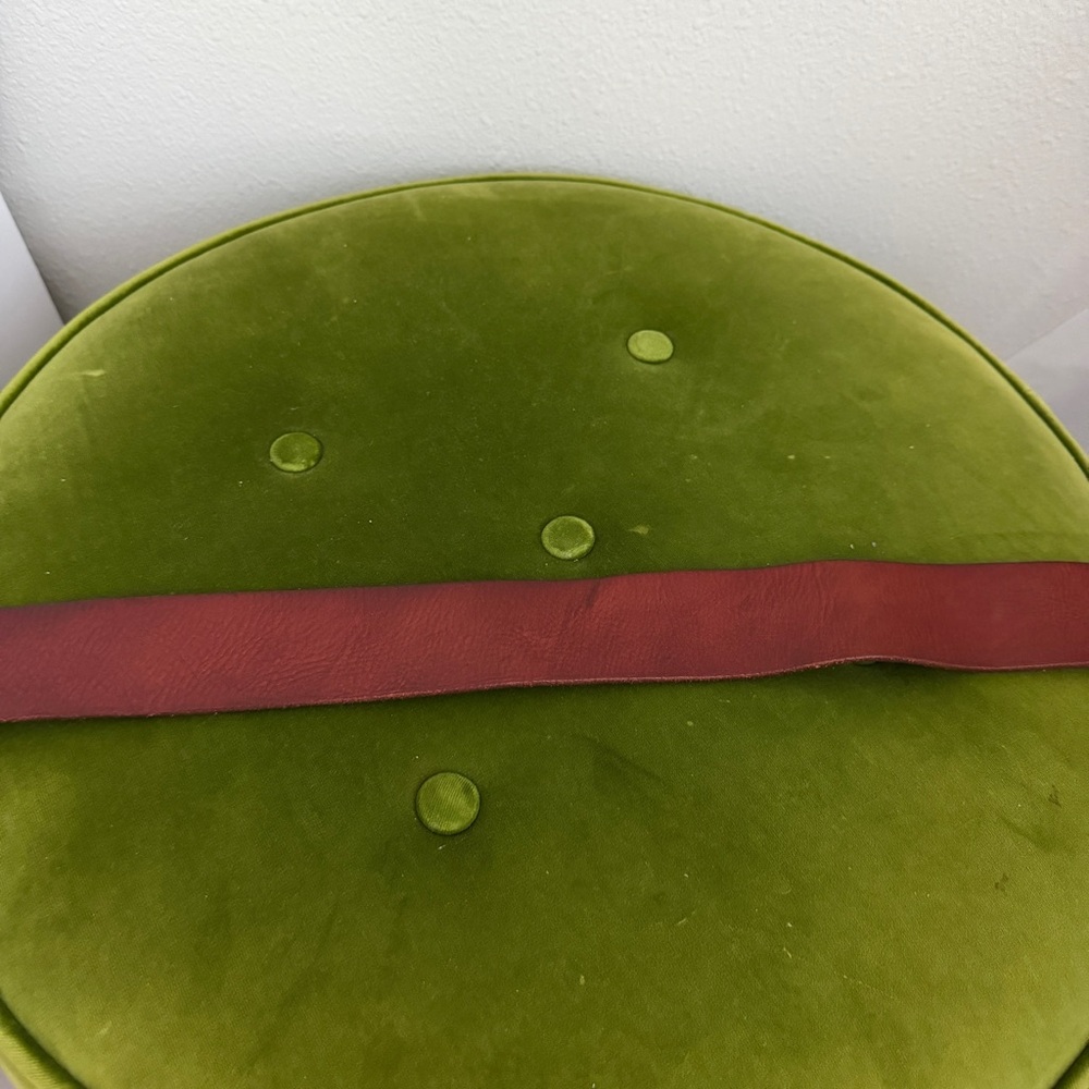 Michael Kors Burgundy Leather Circle-Buckle Belt with Gold-Tone Hardware - Picture 5 of 6